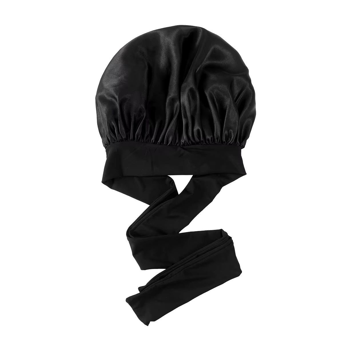 New Double Layer Satin Bonnet with Wide Stretch Ties Long Hair Care Women Night Sleep Hat Adjustable Hair Styling Cap Shower Cap